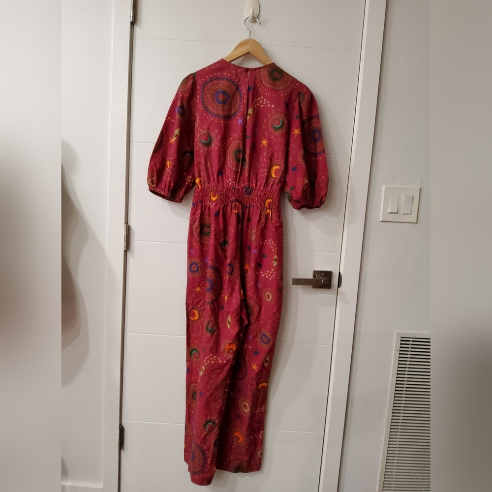 FARM Rio Vibrant Red Patterned Jumpsuit - Picture 7 of 13